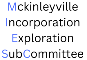 McKinleyville Incorporation Exploration Subcommittee Meeting Logo