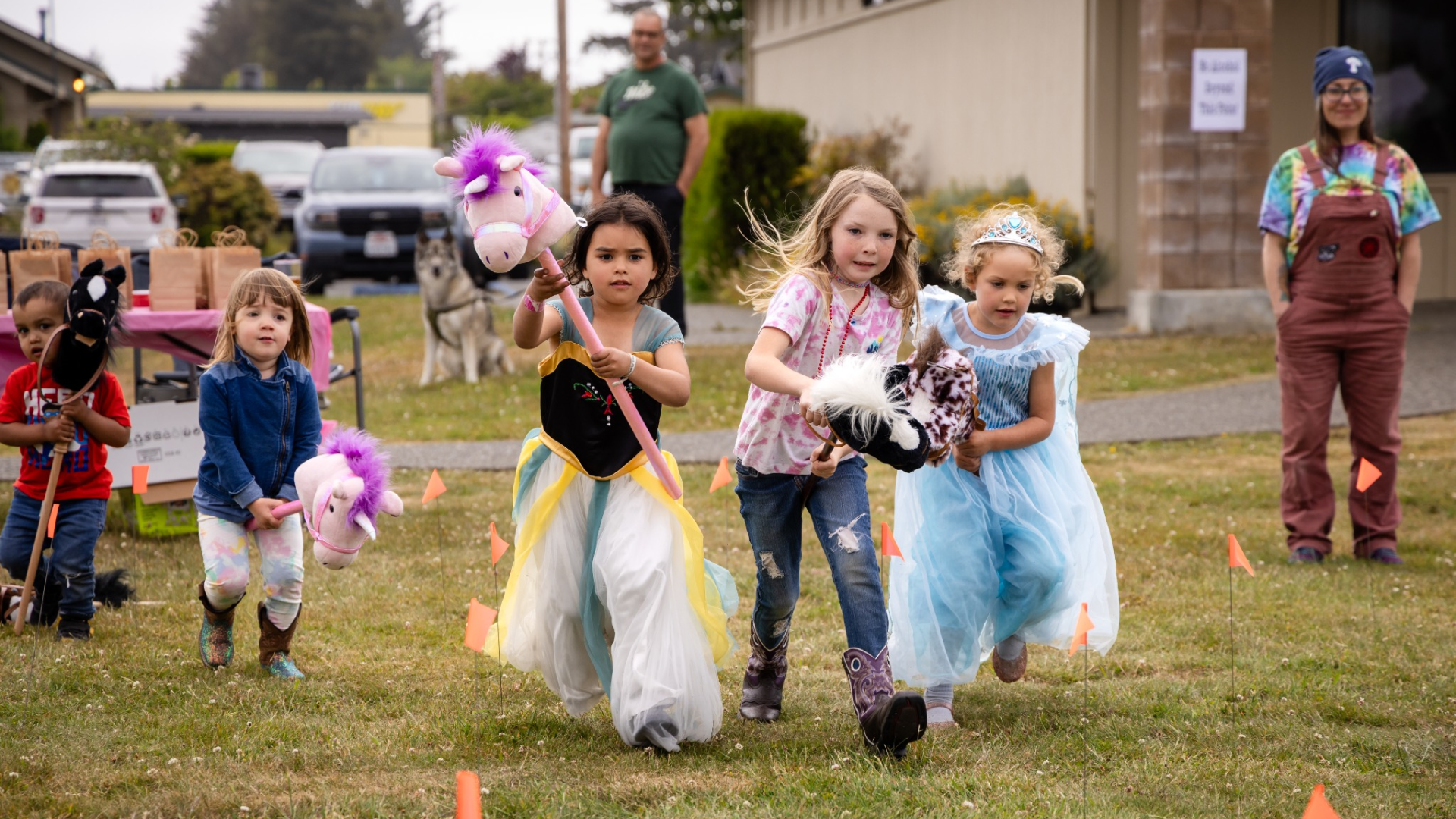 Pony Express Days Stick Horse Race Kids racing in the Pony Express Days stick horse race in McKinleyville California