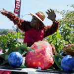 Bigfoot Parade Float – Pony Express Days 2026 A Bigfoot character waves from a decorated parade float during the Pony Express Days 2026 Parade in McKinleyville, California.