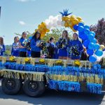 McKinleyville High School Cheerleaders Parade Float – Pony Express Days 2026 McKinleyville School cheerleaders ride a decorated float during the Pony Express Days 2026 Parade in McKinleyville, California.