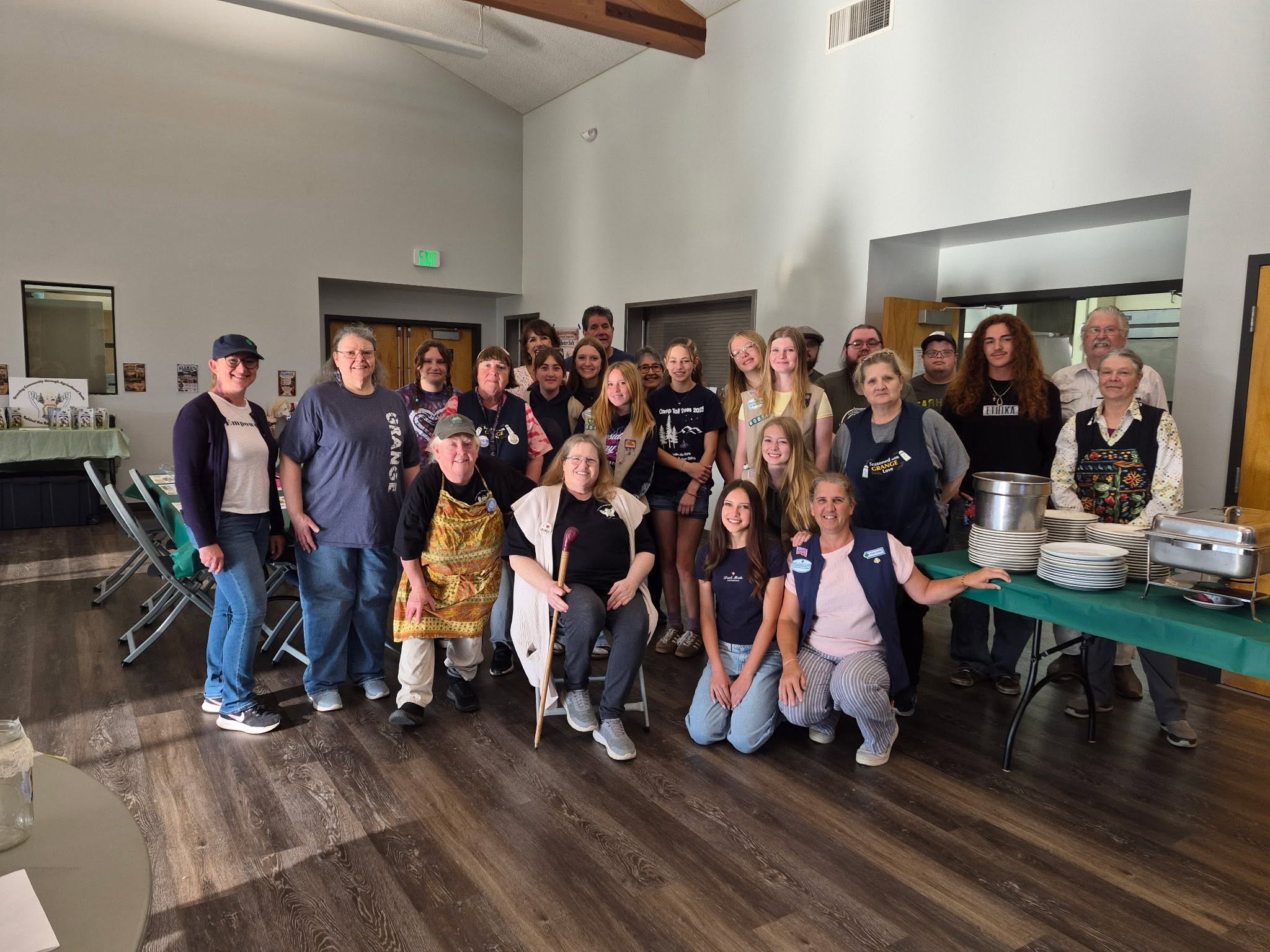Pony Express Days 2026 Pancake Breakfast Volunteers Dow’s Prairie Grange volunteers and youth helpers gather at Azalea Hall during the 2026 Pony Express Days Pancake Breakfast in McKinleyville.