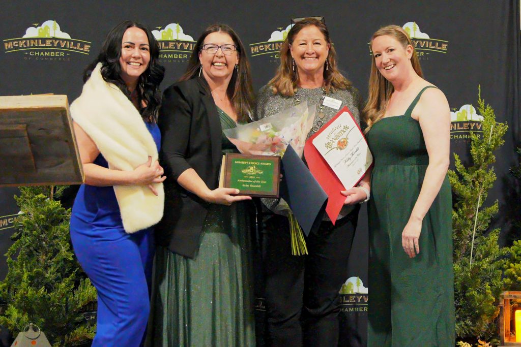 Kathy Thornhill Ambassador of the Year Award Kathy Thornhill of Rise Advising Services being presented with the Ambassador of the Year Award presented by the McKinleyville Chamber of Commerce