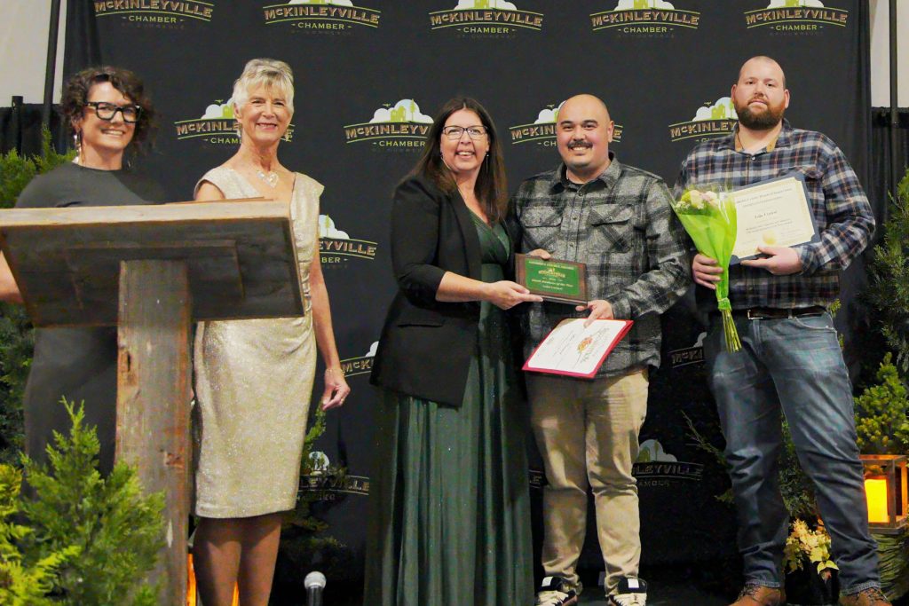 Small Business of the Year Award Presented to Lube Central Lube Central being presented with the Small Business of the Year Award presented by the McKinleyville Chamber of Commerce
