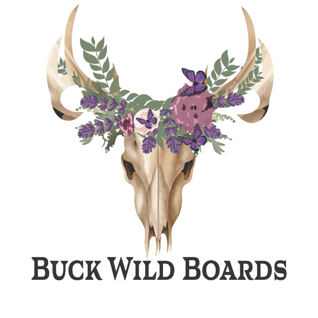 Floral decorated animal skull logo