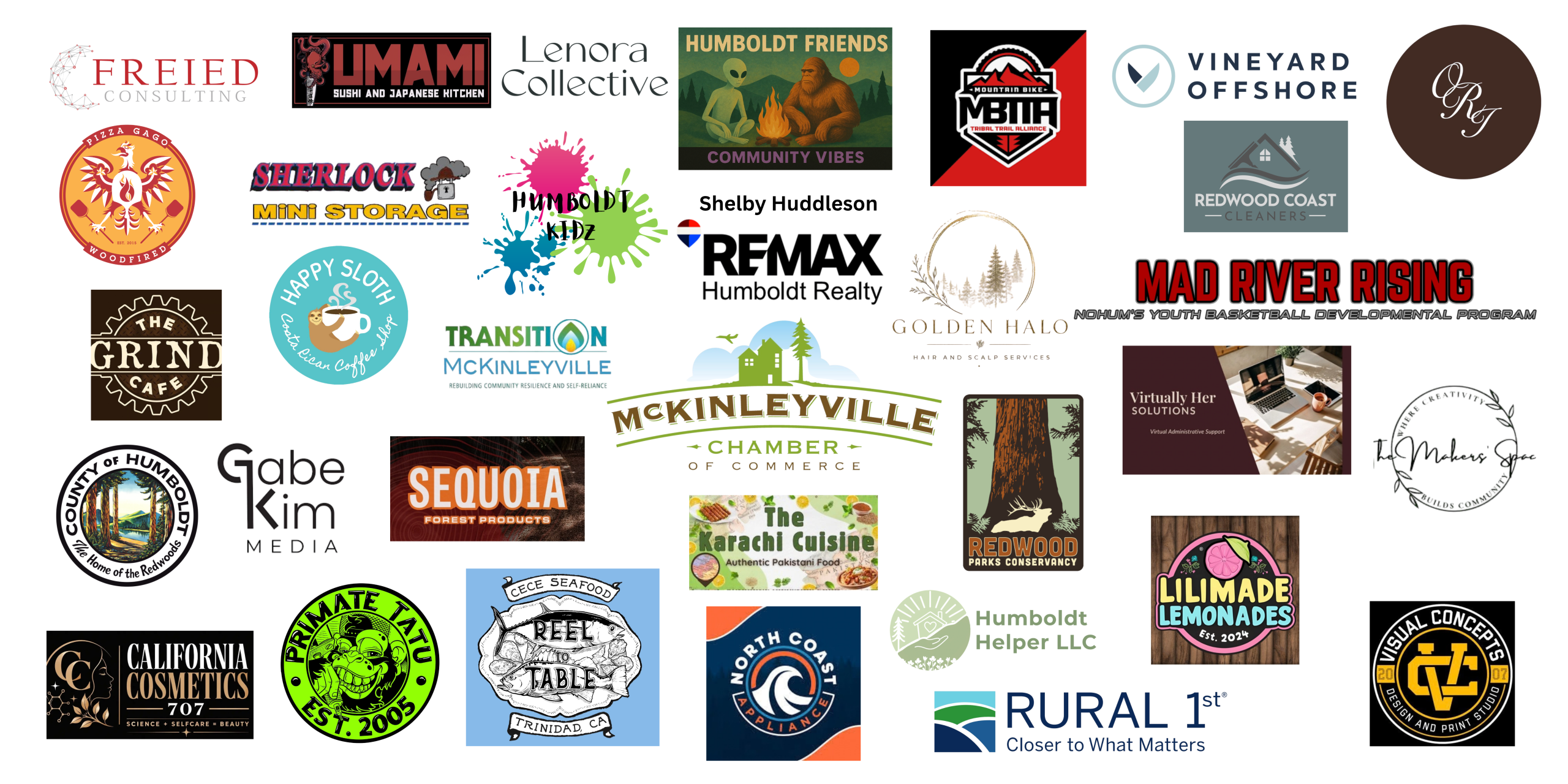 McKinleyville Chamber Member Businesses Collage of McKinleyville Chamber of Commerce member business logos